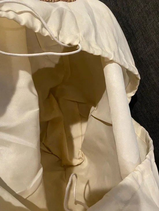 Woven Straw Tote Bag with Black Trim - Picture 4 of 7